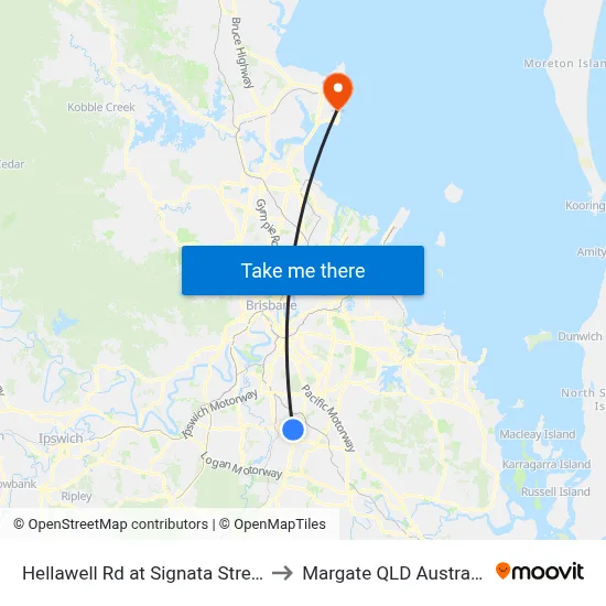 Hellawell Rd at Signata Street to Margate QLD Australia map
