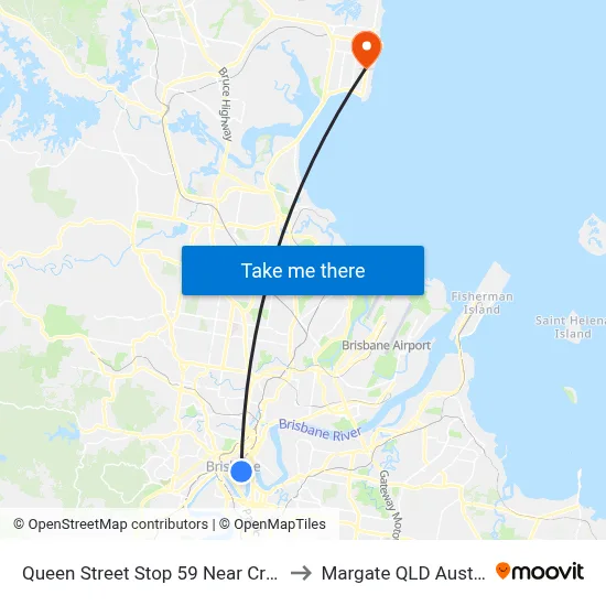 Queen Street Stop 59 Near Creek St to Margate QLD Australia map