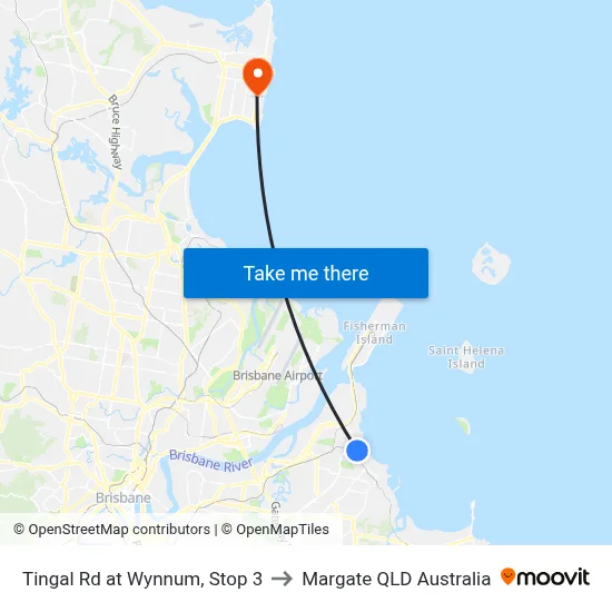 Tingal Rd at Wynnum, Stop 3 to Margate QLD Australia map