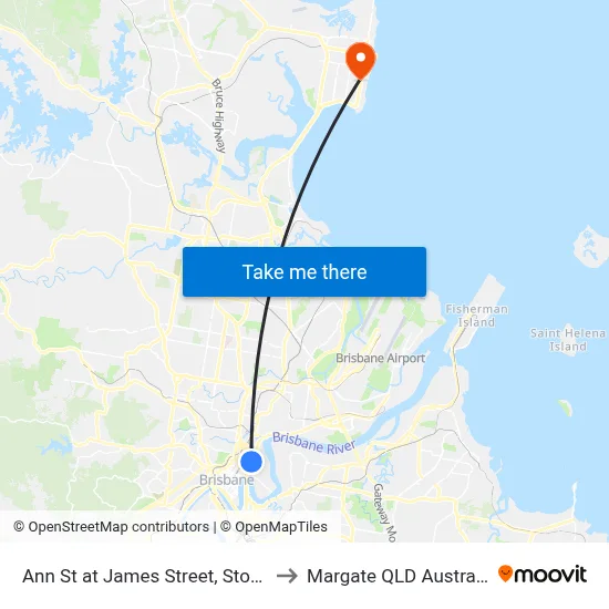 Ann St at James Street, Stop 6 to Margate QLD Australia map