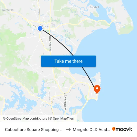 Caboolture Square Shopping Centre to Margate QLD Australia map
