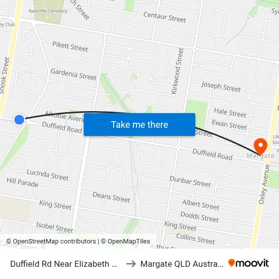Duffield Rd Near Elizabeth Ave to Margate QLD Australia map