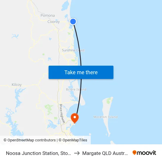 Noosa Junction Station, Stop B to Margate QLD Australia map