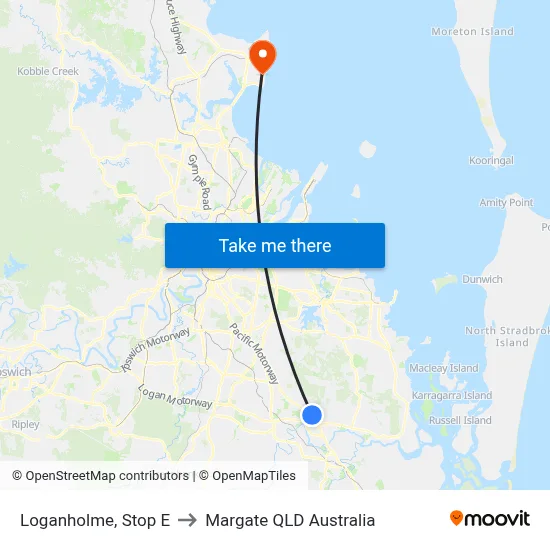 Loganholme, Stop E to Margate QLD Australia map
