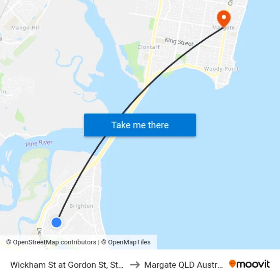 Wickham St at Gordon St, Stop 2 to Margate QLD Australia map