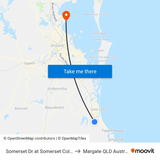 Somerset Dr at Somerset College to Margate QLD Australia map