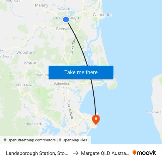Landsborough Station, Stop A to Margate QLD Australia map