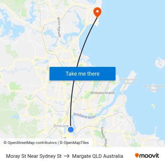 Moray St Near Sydney St to Margate QLD Australia map