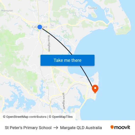 St Peter's Primary School to Margate QLD Australia map
