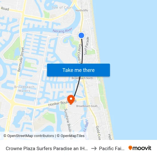Crowne Plaza Surfers Paradise an IHG Hotel Gold Coast to Pacific Fair stop A map