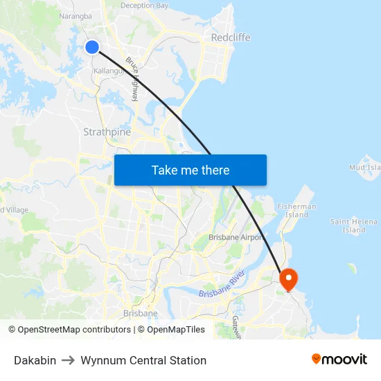 Dakabin to Wynnum Central Station map