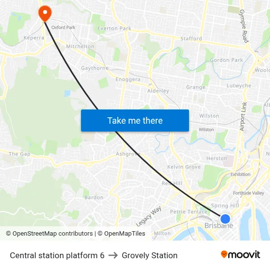 Central station platform 6 to Grovely Station map