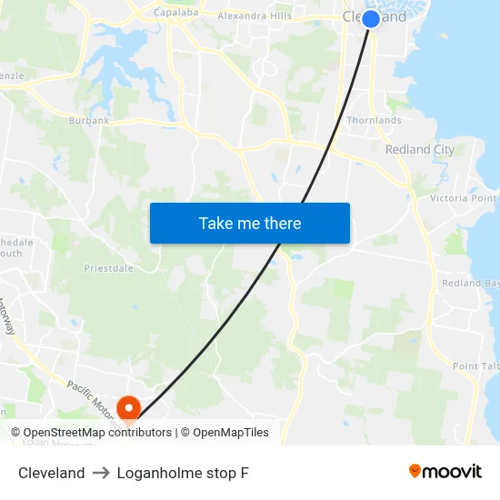 Cleveland to Loganholme stop F map