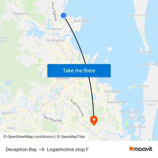 Deception Bay to Loganholme stop F map