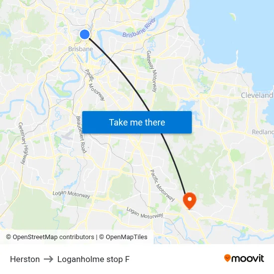 Herston to Loganholme stop F map