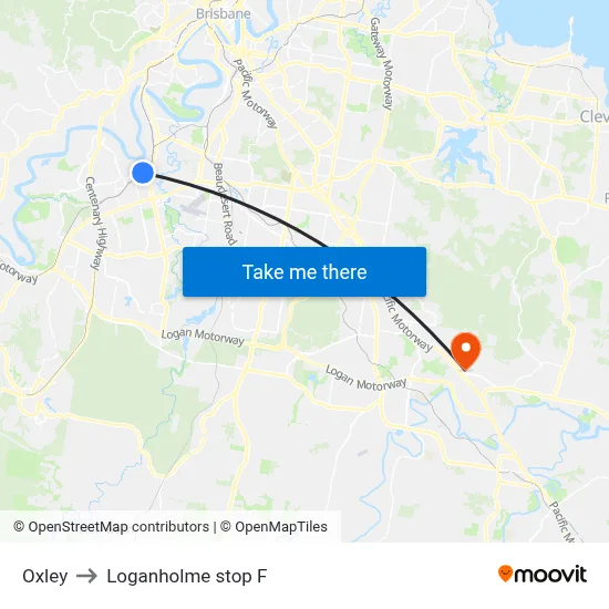 Oxley to Loganholme stop F map
