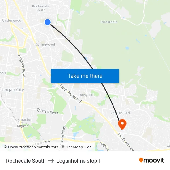 Rochedale South to Loganholme stop F map
