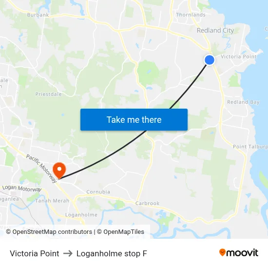 Victoria Point to Loganholme stop F map