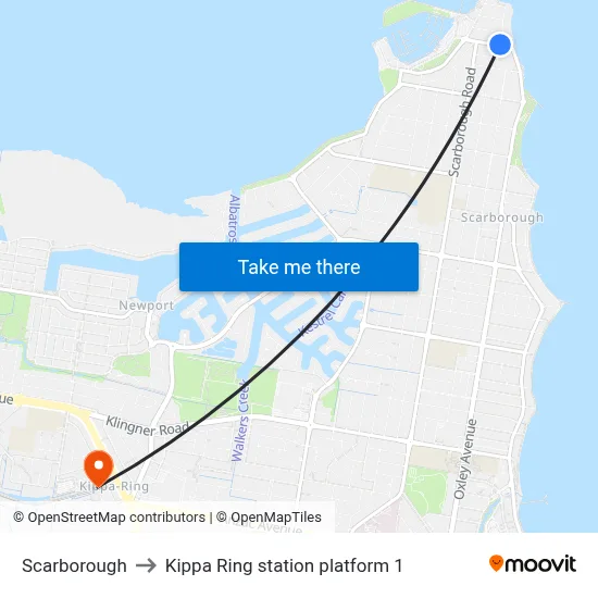 Scarborough to Kippa Ring station platform 1 map