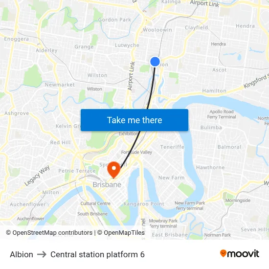 Albion to Central station platform 6 map