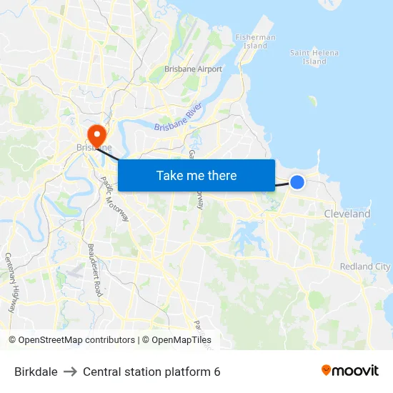 Birkdale to Central station platform 6 map