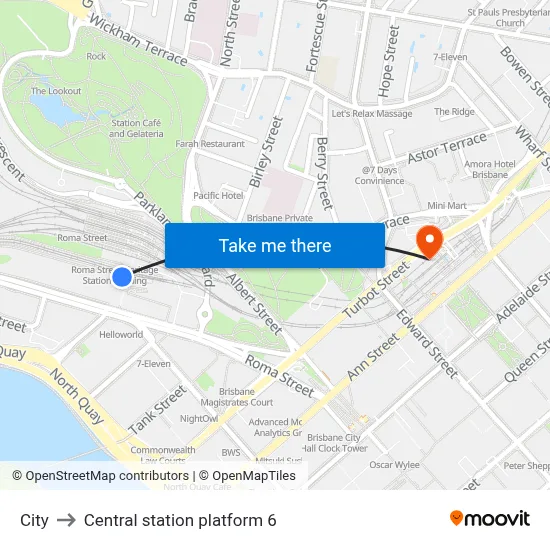 City to Central station platform 6 map