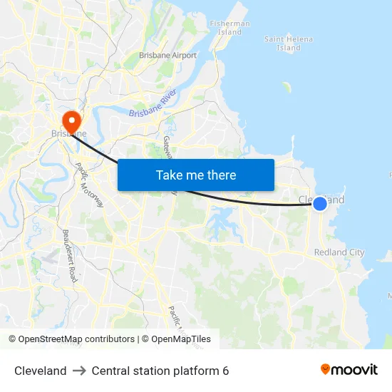 Cleveland to Central station platform 6 map