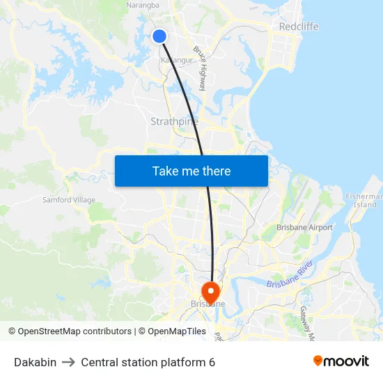 Dakabin to Central station platform 6 map