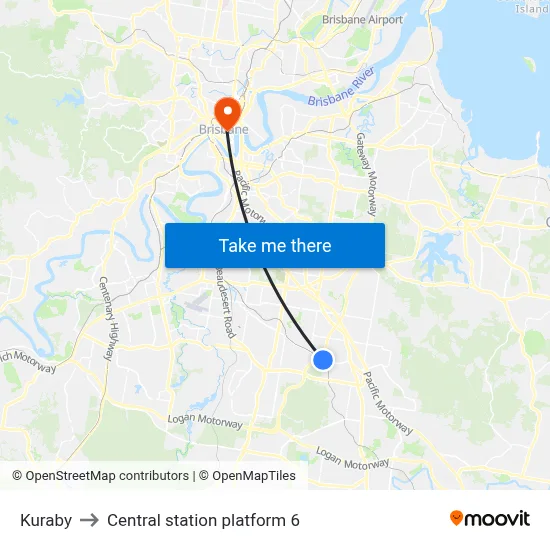Kuraby to Central station platform 6 map