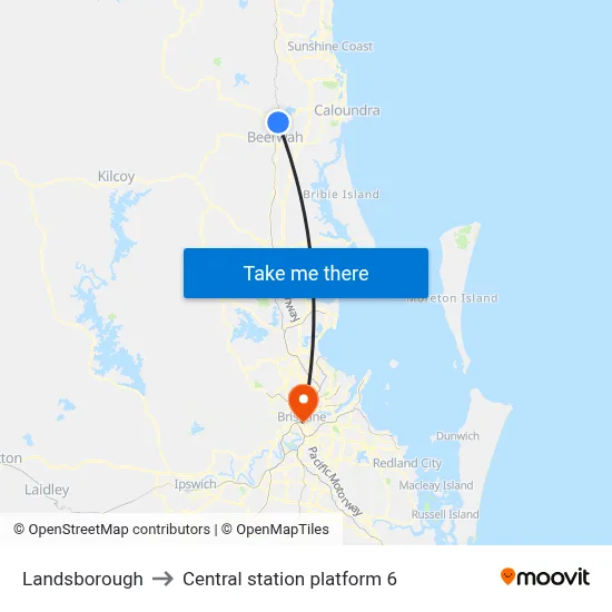 Landsborough to Central station platform 6 map