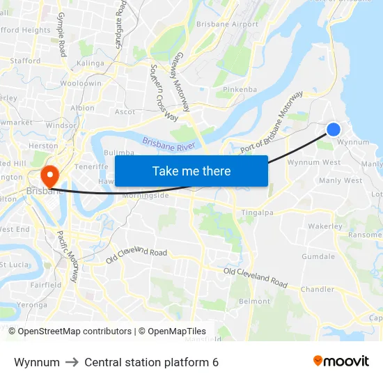 Wynnum to Central station platform 6 map