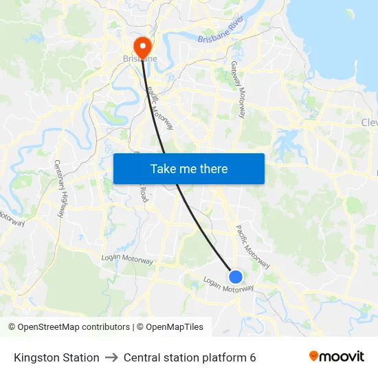 Kingston Station to Central station platform 6 map