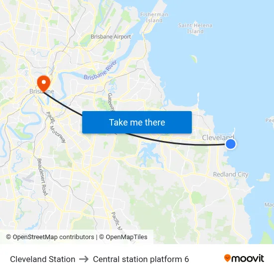 Cleveland Station to Central station platform 6 map