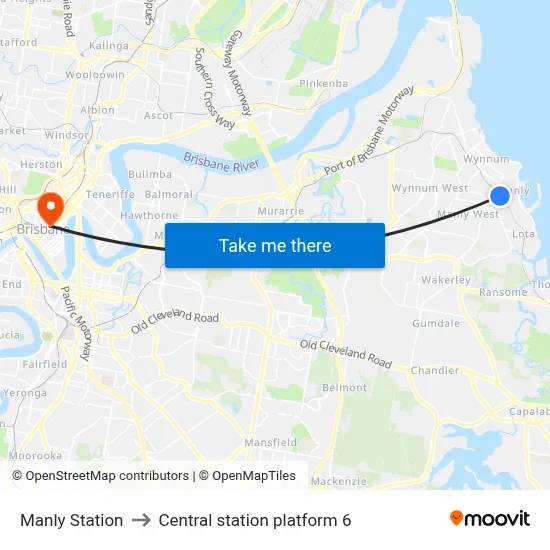 Manly Station to Central station platform 6 map