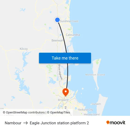 Nambour to Eagle Junction station platform 2 map