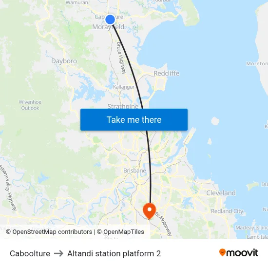 Caboolture to Altandi station platform 2 map