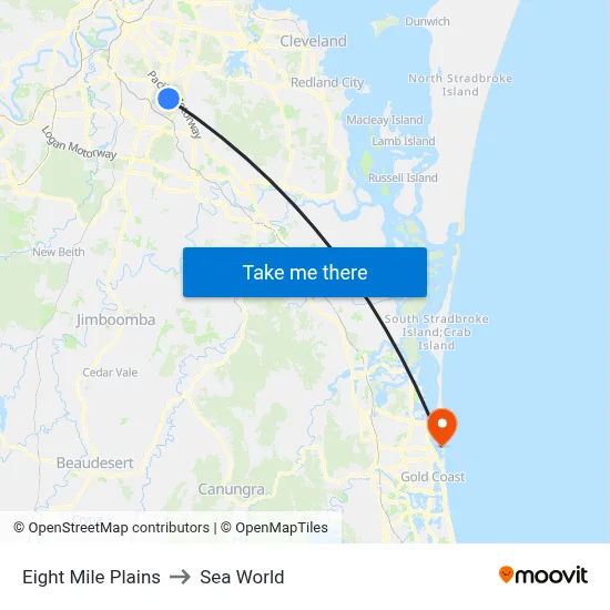 Eight Mile Plains to Sea World map