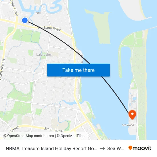 NRMA Treasure Island Holiday Resort Gold Coast to Sea World map