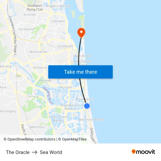 The Oracle to Sea World map