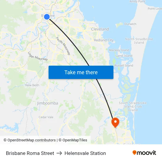 Brisbane Roma Street to Helensvale Station map
