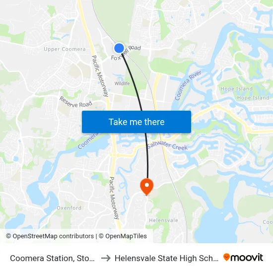 Coomera Station, Stop D to Helensvale State High School map