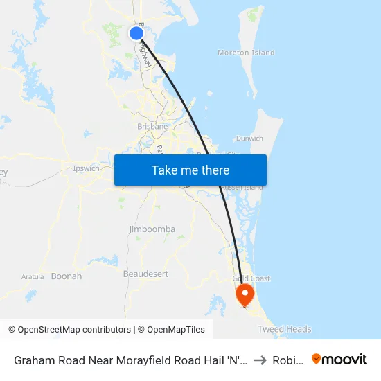Graham Road Near Morayfield Road Hail 'N' Ride to Robina map