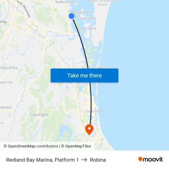 Redland Bay Marina, Platform 1 to Robina map