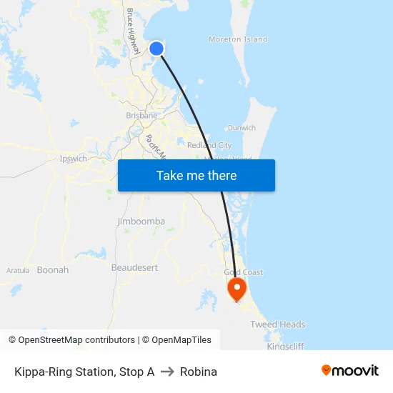 Kippa-Ring Station, Stop A to Robina map