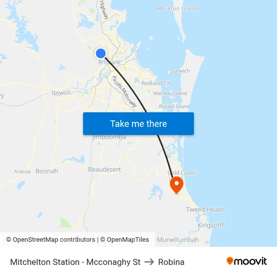Mitchelton Station - Mcconaghy St to Robina map
