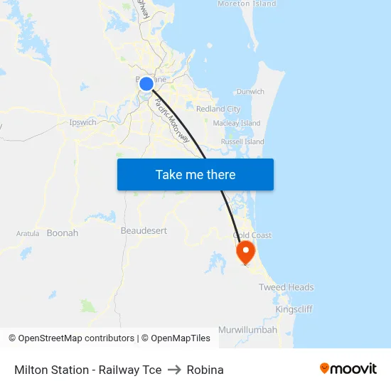 Milton Station - Railway Tce to Robina map