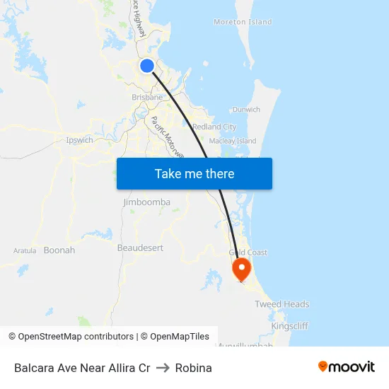 Balcara Ave Near Allira Cr to Robina map