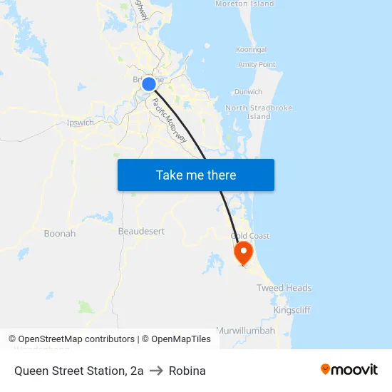 Queen Street Station, 2a to Robina map