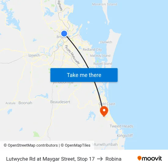 Lutwyche Rd at Maygar Street, Stop 17 to Robina map