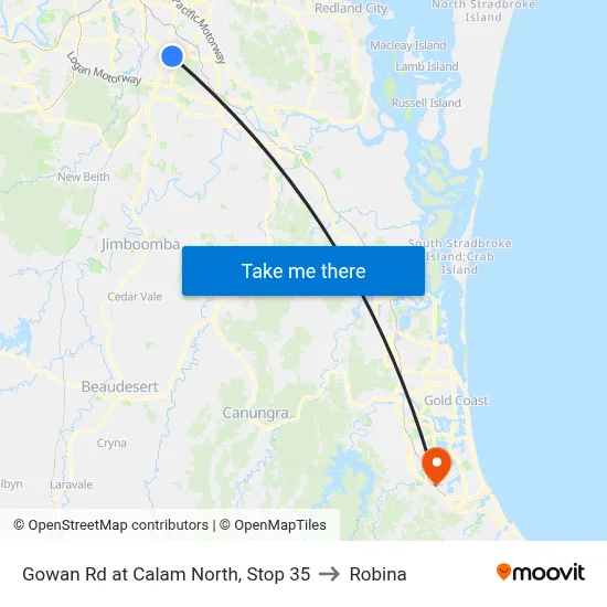 Gowan Rd at Calam North, Stop 35 to Robina map
